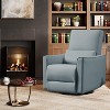 Swivel Rocking Nursery Recliner Chair Rocker Recliner Glider Deep Seat PU Leather Sofa Chair with high Backrest for Nursery,Living Room,Bedroom,Gray - 3 of 4