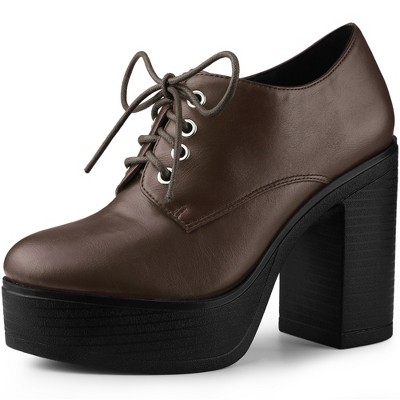 Allegra K Women's Platform High Chunky Heel Ankle Booties