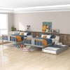 Streamdale Full over Full Bunk Bed with Twin Size Trundle and Ladder-Gray - 3 of 4