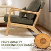 Beige Modern Accent Chair with Lumbar Pillow and Wooden Frame for Living Room or Office - 4 of 4