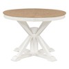 NicBex 54" Farmhouse Round  Dining Table,Extendable Kitchen Table with MDF Tabletop and 12" Leaf for 4-6 Seaters,Brown White - 2 of 4