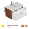 SEVOBAL Bathroom Sinks Wall Mount Vanity with Ceramic Sink Double Drawers Soft Close System for Home Use, White, 31.5"*18.1"*19.7" - 3 of 4