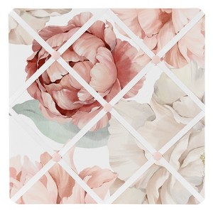 Sweet Jojo Designs Girl Fabric Photo Memo Board Peony Floral Garden Pink and Ivory - 1 of 3