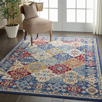 Multicolor Persian-Inspired Rectangular 6' x 9' Area Rug