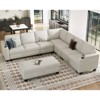 Belffin L-Shaped Fabric Sectional Couch - 6-Seater Modular with Storage Ottoman & Tool-Free Assembly - 2 of 4