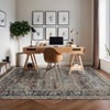 4 x 6 ft Polyester Imitation  Dark Brown Rectangular Hallway Bathroom Entryway Kitchen Office Foldable Flower Printed  Washable Area R - 2 of 4