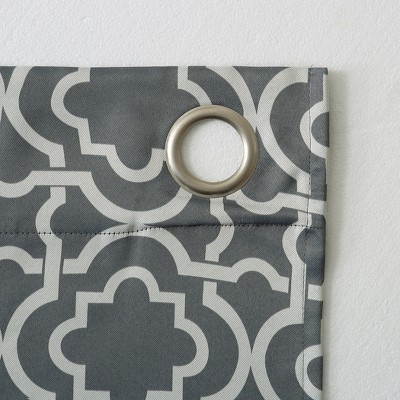 Gray Trellis Blackout Grommet Curtain Panel, 40" x 84"
