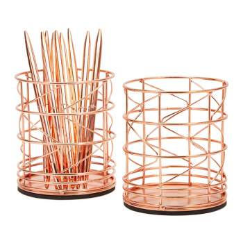 Meshist Rose Gold Desk Accessories Organizer, Desktop Organzier with 3  Letter Trays and 1 Upright Paper Holder, Rose Gold