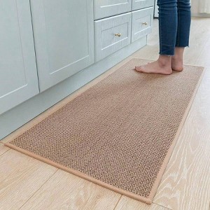 Kitchen Rugs and Mats Washable Non - Skid Beige 20x70 Inch Runner for Kitchen Floor Front of Sink Hallway Laundry Room - 1 of 4