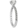 Pompeii3 3/4ct Diamond Engagement Ring French Pave Set 14k White Gold - image 2 of 4