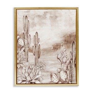 Stupell Industries Prickly Elegance Cacti Floating Frame Canvas Art - 1 of 4