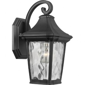 Progress Lighting Marquette 1-Light Outdoor Wall Lantern in Black with Water Glass Shade - 1 of 4