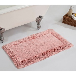 Shaggy Border Collection Bath Rug 100% Cotton Tufted Weave Ruffle Border Pattern Bathroom Rug for Machine Washable Bath Mat - 1 of 4
