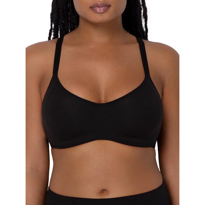 Smart & Sexy Women's Comfort Cotton Scoop Neck Unlined Underwire Bra Black  Hue 38D