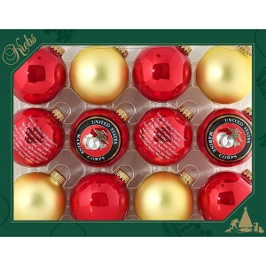 Christmas By Krebs - 67mm / 2.625" Designer Glass Baubles [12 Pieces] - 1 of 4