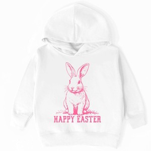 The Juniper Shop Happy Easter Bunny Outline Toddler Hoodie - 1 of 4