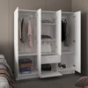 SEVOBAL Armoires 71.2 Inch Mitu Six Door Armoire with Seven Interior Shelves One Drawer Hanging Rod for Bedroom Storage, White, 18.6"*63.8"*71.3" - 2 of 4