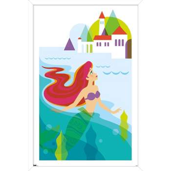 Trends International Disney The Little Mermaid - Ariel with Castle Framed Wall Poster Prints
