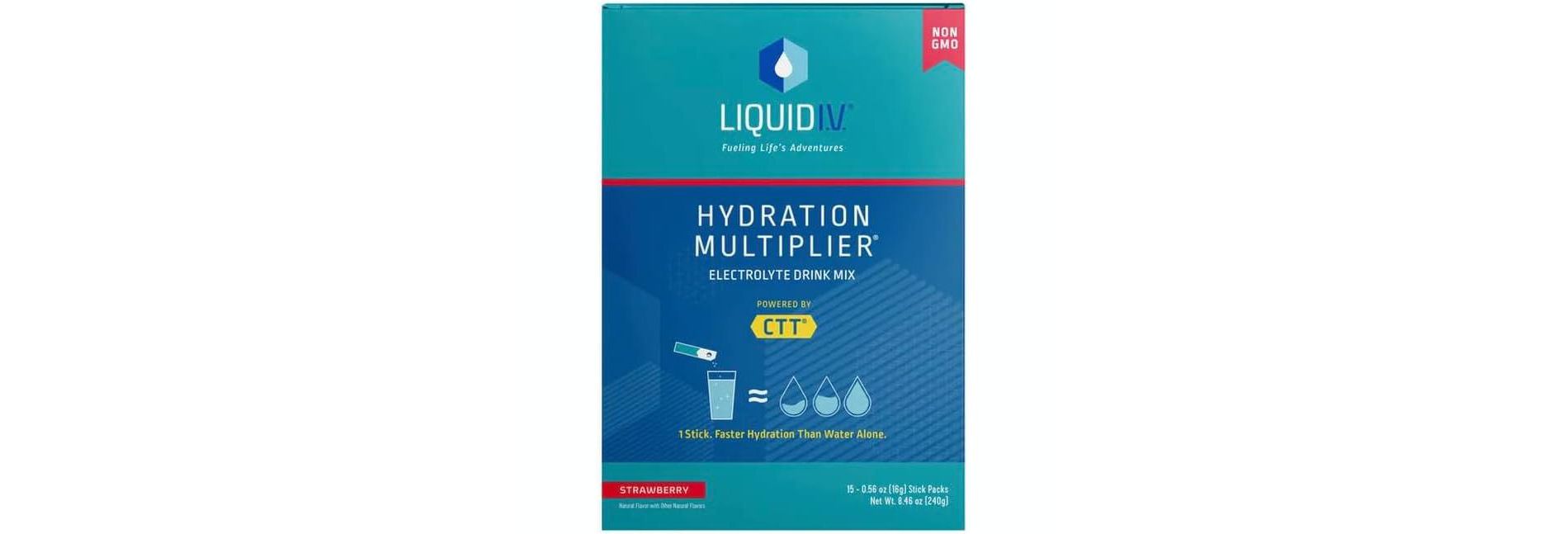 Liquid I.V. Hydration Multiplier Electrolyte Drink Mix, Strawberry, Powder Packets, 0.56 oz, 15 Count