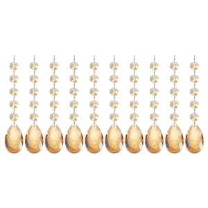 Unique Bargains Hanging Ornament DIY Craft Teardrop Crystal Chandelier Pendant Beads 5.71" x 1.5" 10 Pcs - 1 of 4