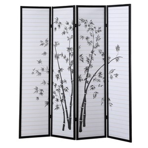 NicBex Room Divider Folding Privacy Screen with Oriental Bamboo Pattern Partition for Home & Office - 1 of 4