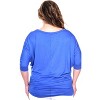 Women's Plus Size Bat Sleeve Tunic Top - White Mark - 2 of 2