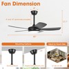 Parrot Uncle 42” Black Modern LED Ceiling Fan with Light and Remote - 3 of 4