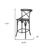 HomeRoots 26" Black Solid Wood and Iron Counter Height Bar Chair - 3 of 4