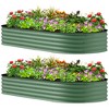 Outsunny 2PCS Galvanized Raised Garden Bed, 7' x 3' x 1' Raised Beds for Gardening with Metal Plant Stakes - 4 of 4