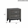 Gulches Glasgow Nightstand, Soft Gray Finish with Brushed Steel Handles, 2 Dovetail Drawers, Contemporary Design - 3 of 4