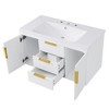 YOOCOZZ 36'' Wall Mounted Bathroom Vanity with Resin Sink and 2 Drawers - 2 of 4