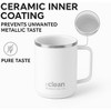 Clean bottle | Pristine Sips Insulated Stainless Steel Coffee Mug | Ceramic Inner Coating | No Metal Taste | Mug Perfect Brew | White - 4 of 4