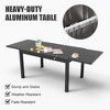 35in.- 71in.  Aluminum Patio Extendable Dining Table for 4-6 Person Garden Lawn Porch Bistro Furniture in Dark-Brown - 3 of 4