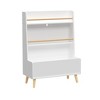 Alilang 26.77 Inch Wooden Bookshelf with Storage Drawer and Open Shelves - White - 3 of 4