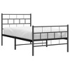 vidaXL Metal Bed Frame with Headboard and Footboard Black 39.4 in.x74.8 in. Twin - 3 of 4