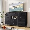 Nasitip 55" Fabric Dresser with 14 Drawers, 2 Shelves & Side Pocket, Sturdy Steel Frame, Wood Top, Anti-Tip Kit for Bedroom and Living Room - 2 of 4