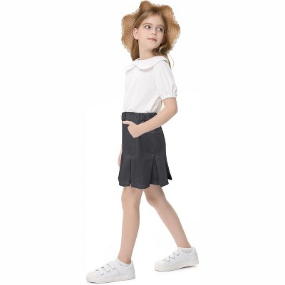Girls 2025 Skirts Middle Waist Pleated Skirt for Girl Gray 160