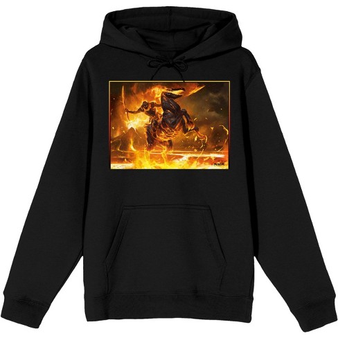 Magic the Gathering Cavalier of Flame Men's Black Sweatshirt-XXL