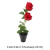 Unique Bargains Artificial Plants Two-Headed Rose Bonsai Plastic 2.36"x2.36"x10.63" 1 Pcs - 3 of 4
