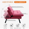 MOONMISS Convertible Linen Folding Futon Couch Sofa Bed Adjustable Pillow Top Arm Loveseat Sofa for Compact Living Space,Dorm,Apartment,Bedroom - 3 of 4