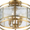 Franklin Iron Works Elwood Modern Ceiling Light Semi Flush Mount Fixture 13 1/4" Wide Gold 4-Light Water Glass Drum Shade for Bedroom Kitchen House - 3 of 4