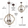 LNC Timeless 3-Light 16" Farmhouse/Rustic Small Lantern Chandelier, Rustic Bronze and Weathered Gray Wood Tone - 3 of 4