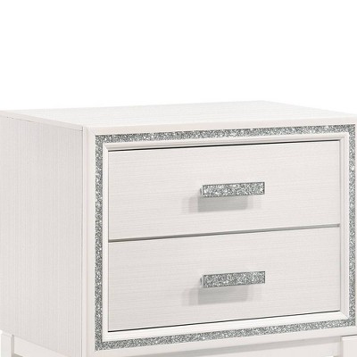 Haiden White Finish Modern Nightstand with Storage