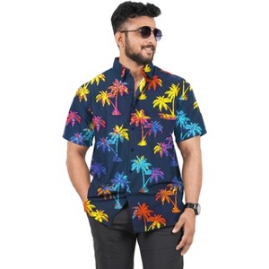 LA LEELA Mens Hawaiian Shirts Short Sleeve Button Down Shirt Men's Hawaii Shirts Boho Vacation Casual Summer Beach Shirts for Men Funny - 1 of 4