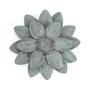 Brewster Shasta Green Floral Metal Wall Art: Oxidized Iron, Botanical Sculpture, 18.5" Decor - 1 of 4