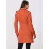 Allegra K Women's Notched Lapel Double Breasted Faux Suede Trench Coat with Belt - 4 of 4