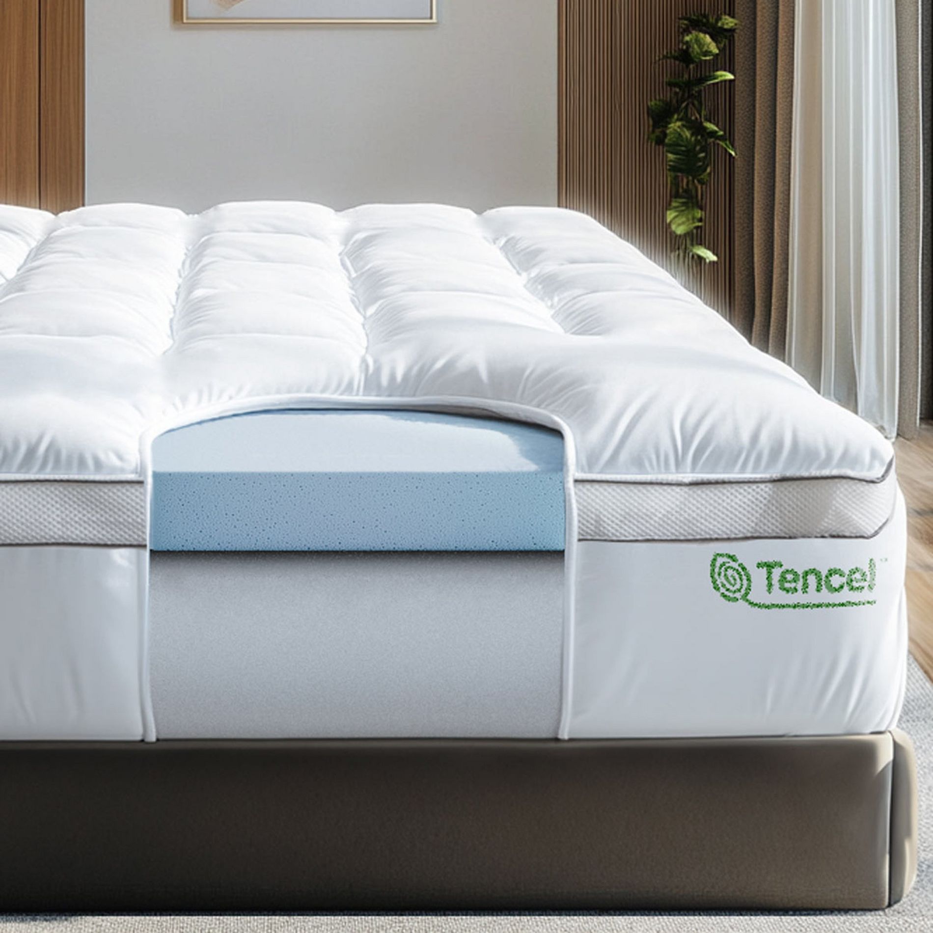 Mattress Topper - 4 Inch - CertiPUR-US Certified Gel Memory Foam - Hybrid Lux Dual Layer by Viscosoft  Queen