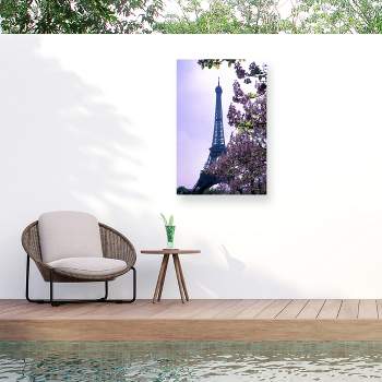 "Eiffel Tower with Blossoms" Outdoor Canvas
