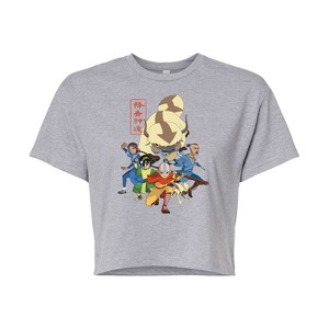 Women's - Avatar: The Last Airbender - Aang Group Cropped Graphic T-Shirt - 1 of 4