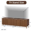 SEVOBAL TV Stand Entertainment Center for Up to 60" TVs Solid Wooden Legs Gold Handles with 4 Cylindrical Stripe Doors, Fluted Television Stands - 3 of 4
